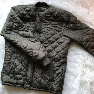 ABERCROMBIE & FITCH GREEN QUILTED BOMBER JACKET